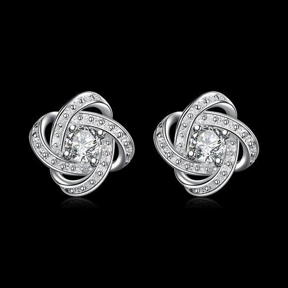 💎NWT 925 Silver Plated Diamond Earrings - Picture 3 of 6